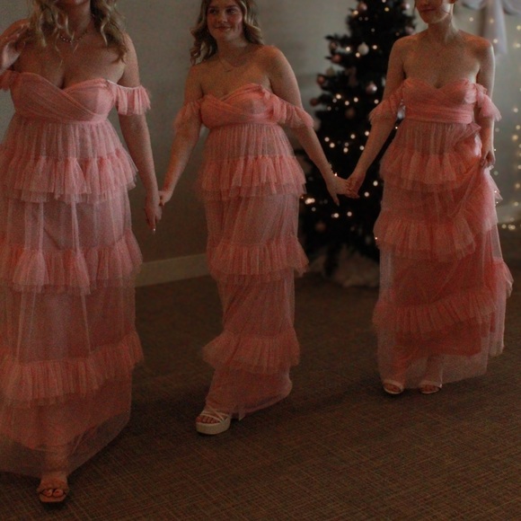 Pink Ruffle Maxi Dress - Picture 2 of 2